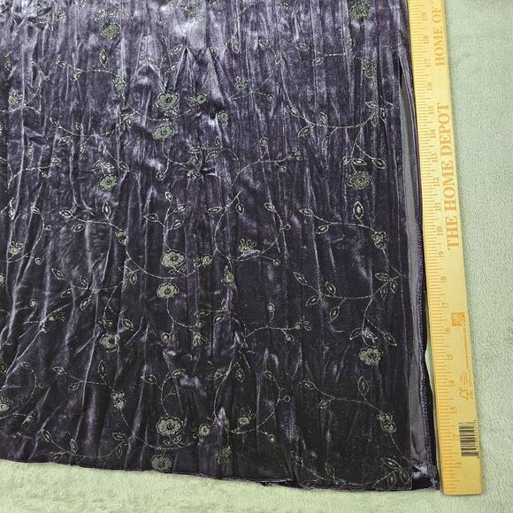 Vintage Velvet Floral Maxi Dress 9/10 Purple Fairy Goth Whimsigoth Dawn Joy Y2K - Picture 15 of 16